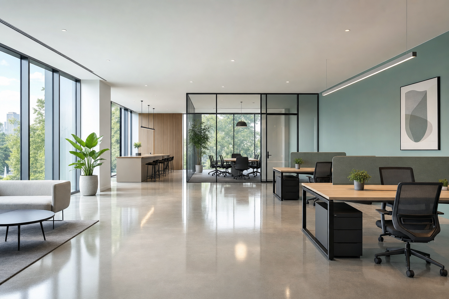 Clean, freshly serviced commercial interior in Syracuse, NY